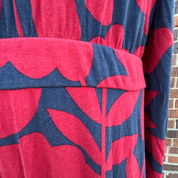 Boden Red and Navy Long Sleeve Dress - Picture 4 of 4